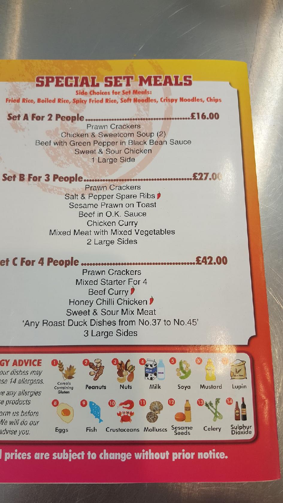 Menu at The Golden Gate restaurant, Cheadle, 26 Church Rd