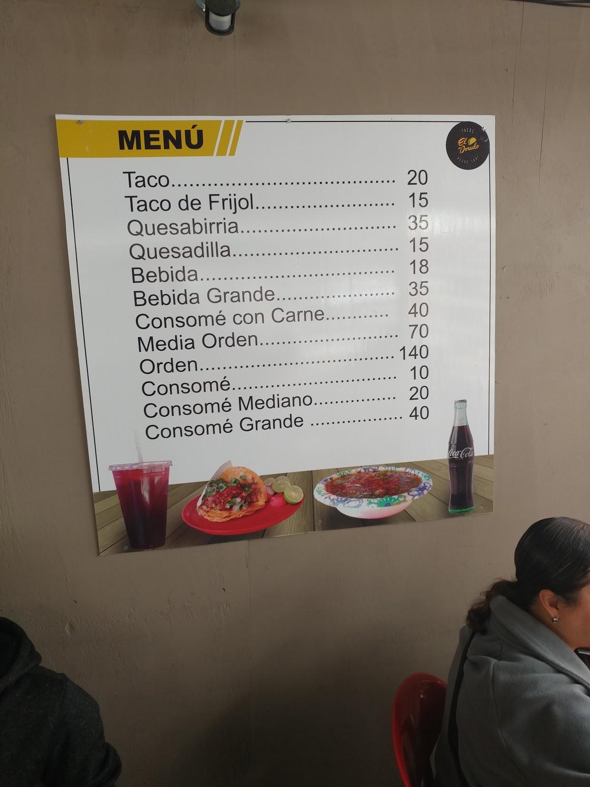 Carta Del Restaurante Tacos El Dorado Tijuana