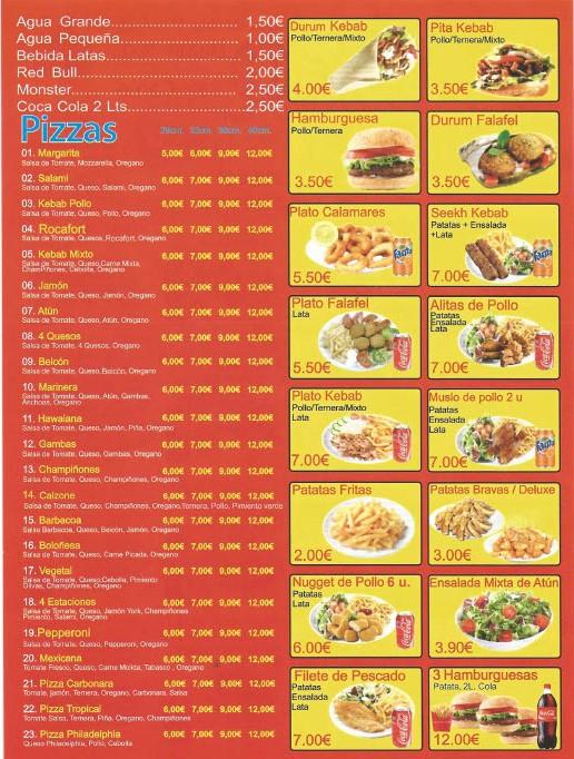 Menu at Amigo Döner Kebab Ripollet