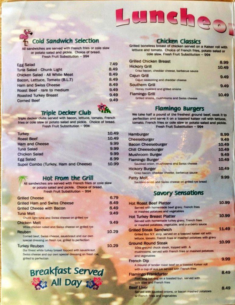 Menu at Flamingo Cafe, Palm Beach Gardens, PGA Boulevard