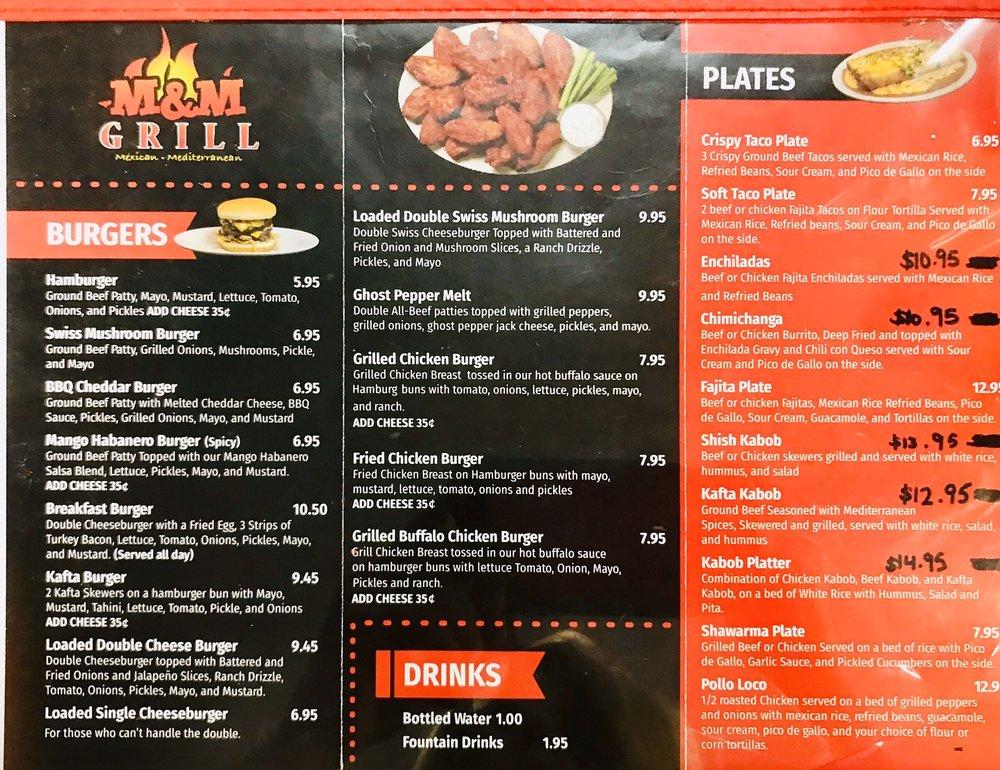 Menu at M&M Grill restaurant, Houston, Almeda Rd