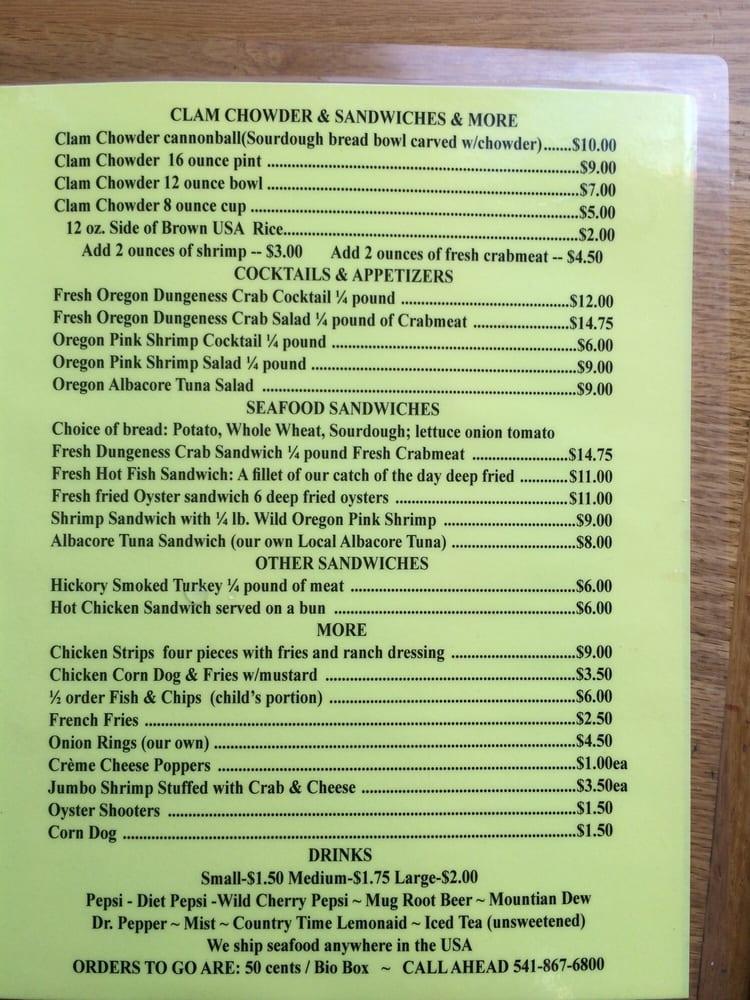 Menu at South Beach Fish Market restaurant, Newport