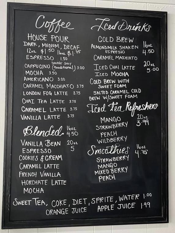 Menu at Steaming Cup Cafe, Ravenswood