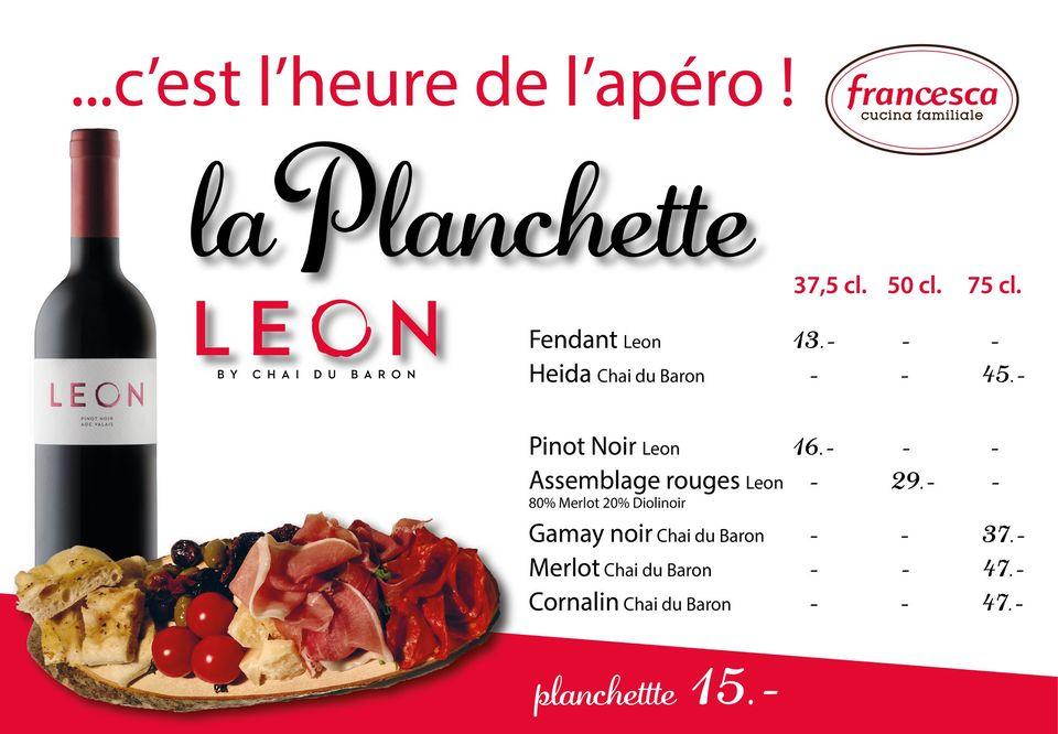 Menu di Restaurant Francesca Sion 