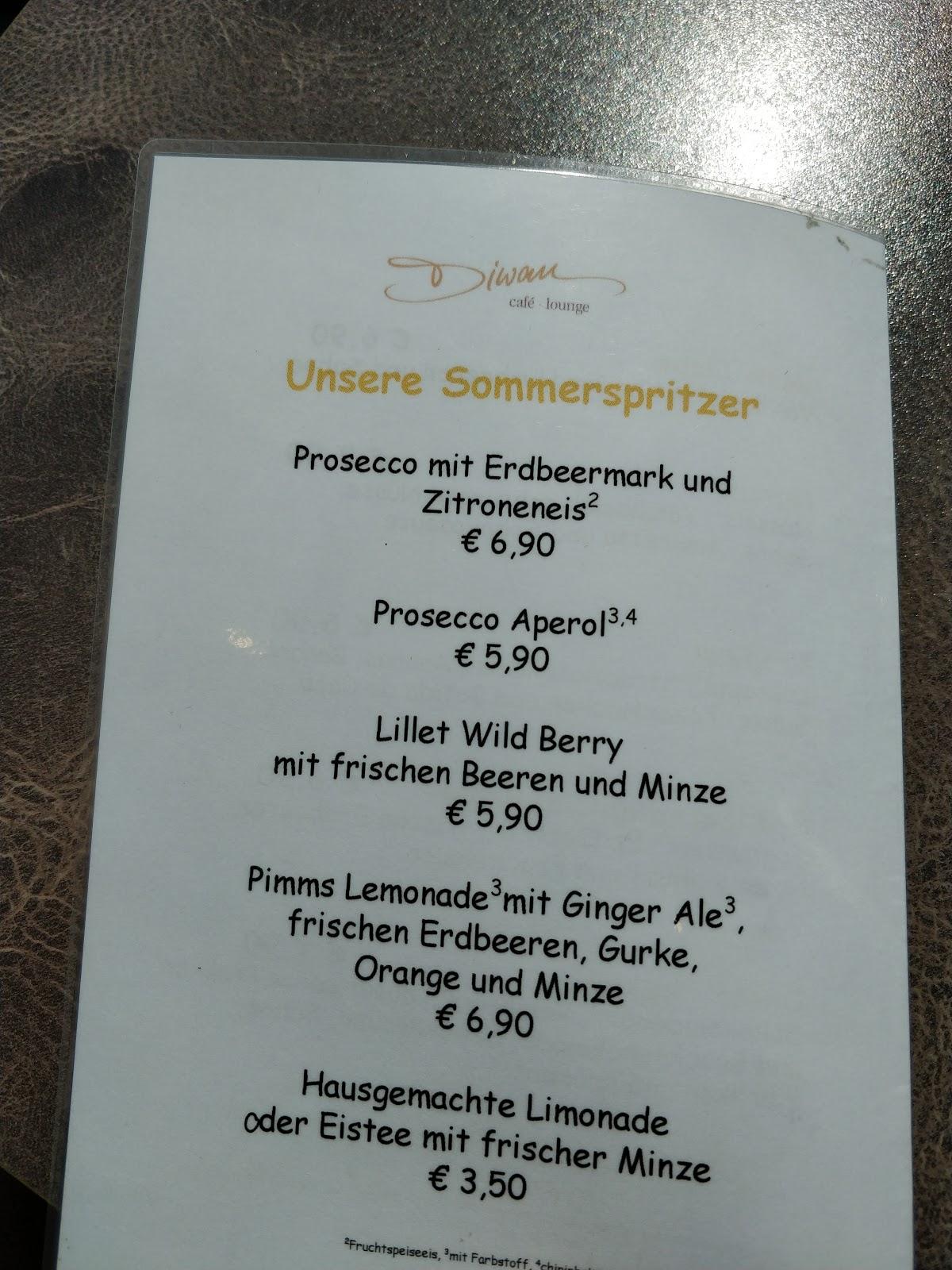 Speisekarte von Cafe Lounge Diwan, Passau