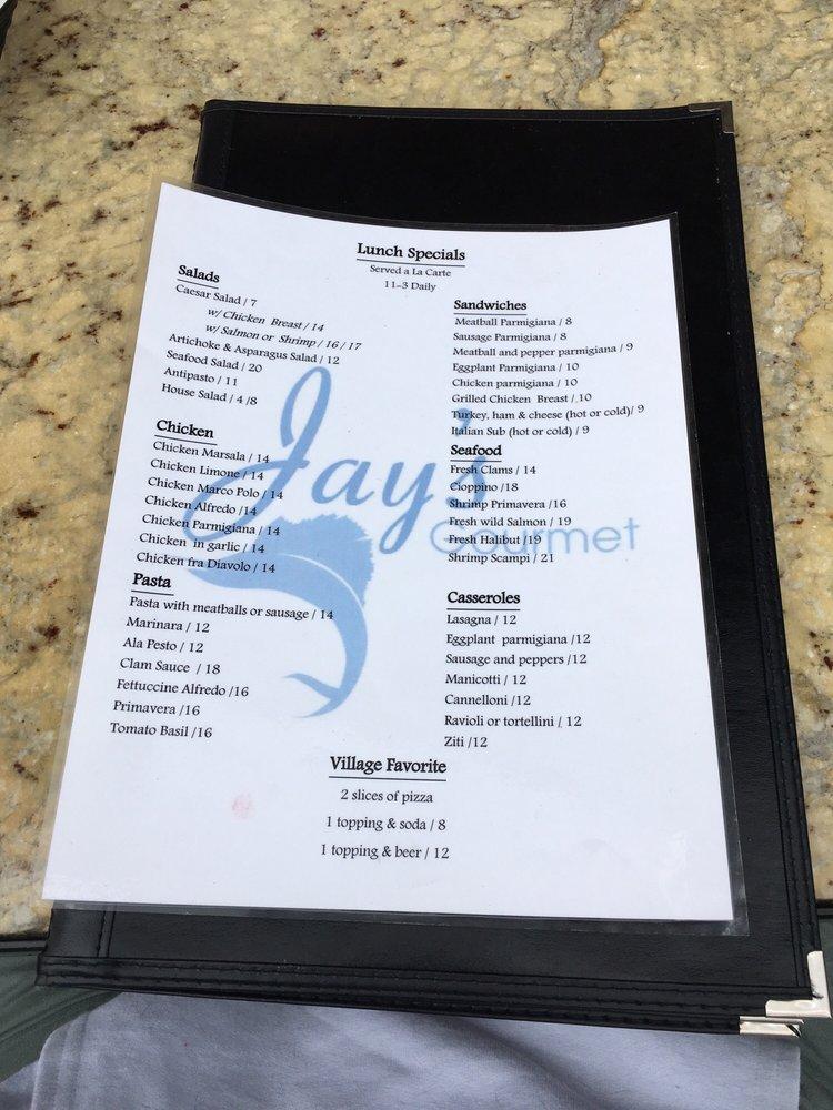 Menu at Jay's Gourmet Seafood & Pizza pizzeria, Carlsbad, Carlsbad Blvd