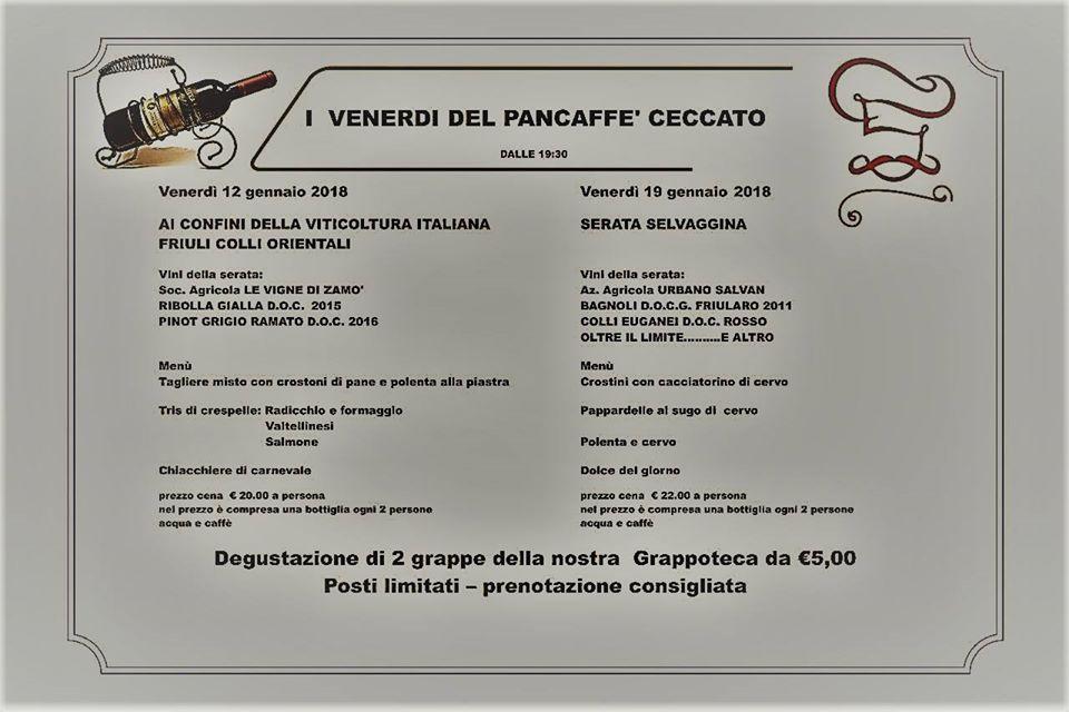 Menu di Pancaffè Ceccato 