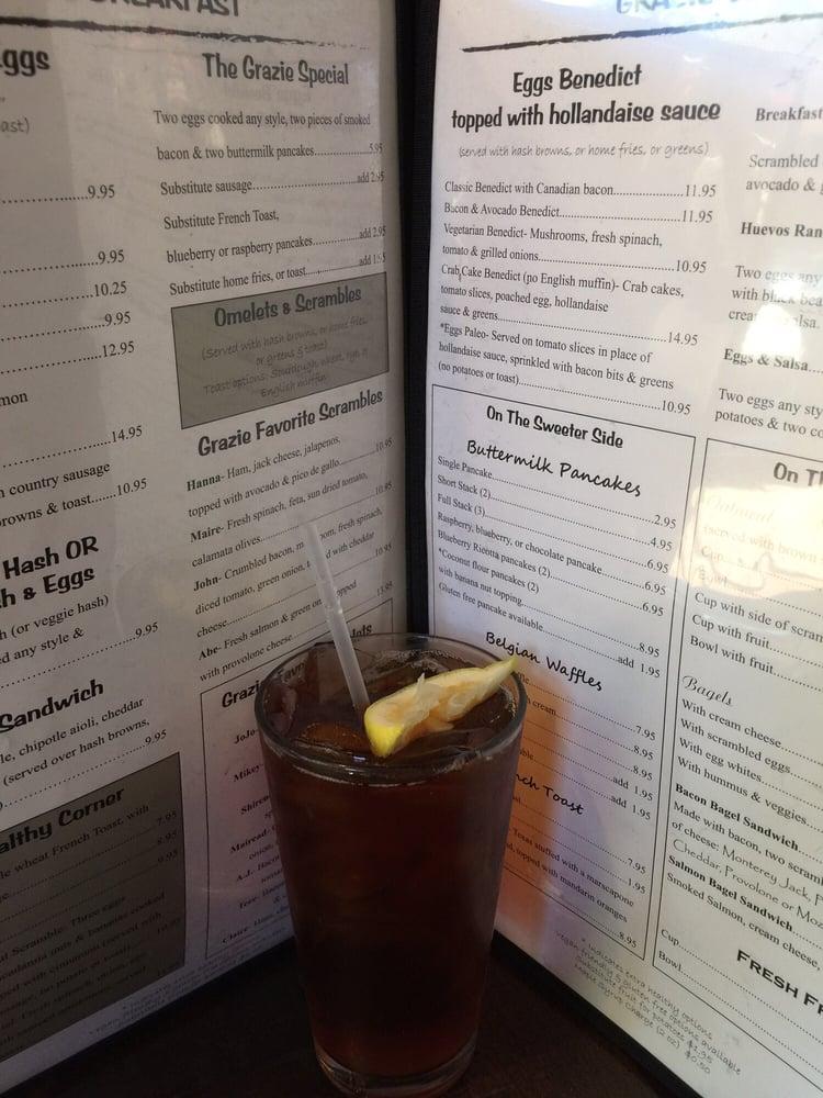 Menu at Grazie Restaurant, Novato