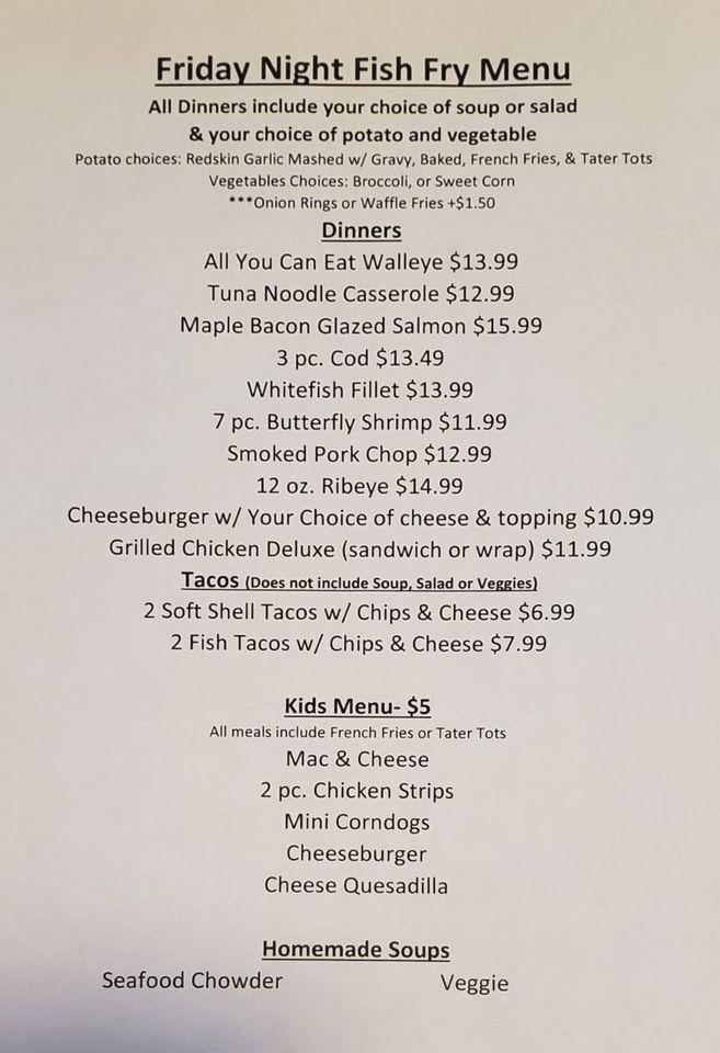 Menu at Deer Run Golf Course pub & bar, USA