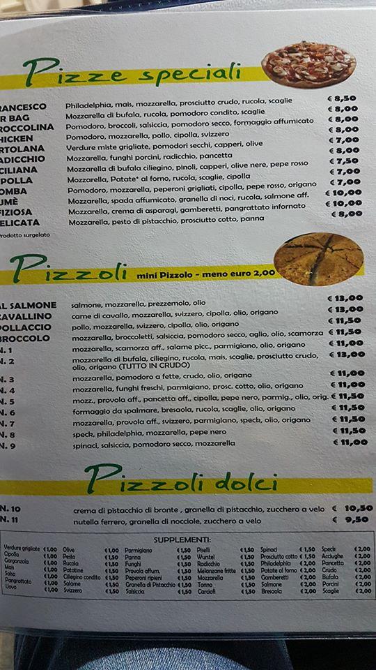Menu di Pizzeria Air Bag 