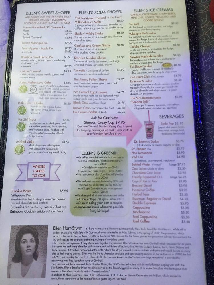 Menu at Ellen's Stardust Diner BBQ, West New York