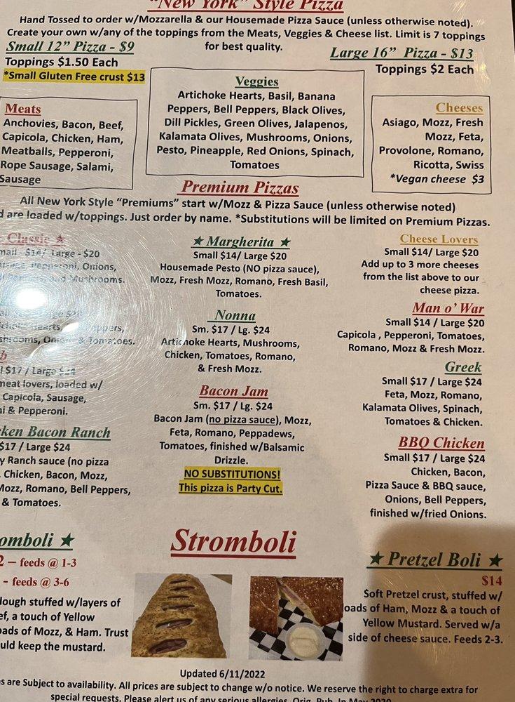 Menu at Legacy Pizza & Bakery, New Albany