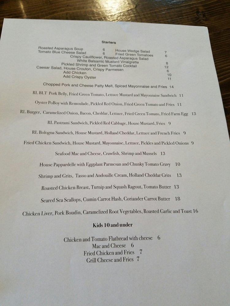 Menu at Raven & Lily restaurant, Collierville