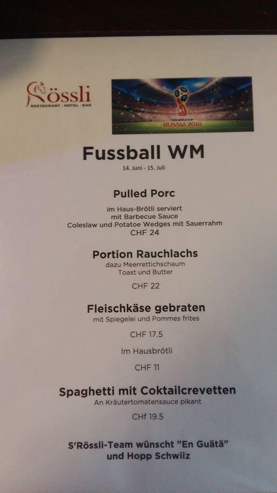 Menu di Rössli 