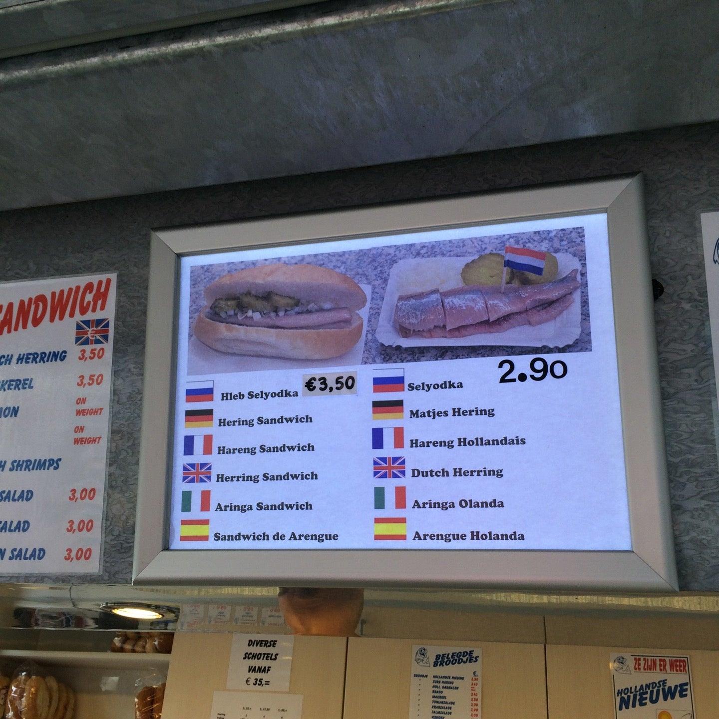 Menu at Stubbe's Haring, Amsterdam