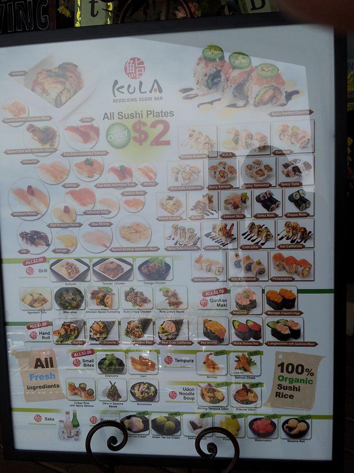 Menu at Kura Revolving Sushi Bar, Rancho Cucamonga, Milliken Ave suite