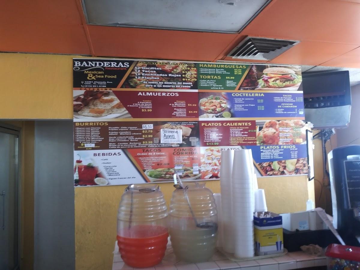 Menu at Banderas Restaurant, Clint