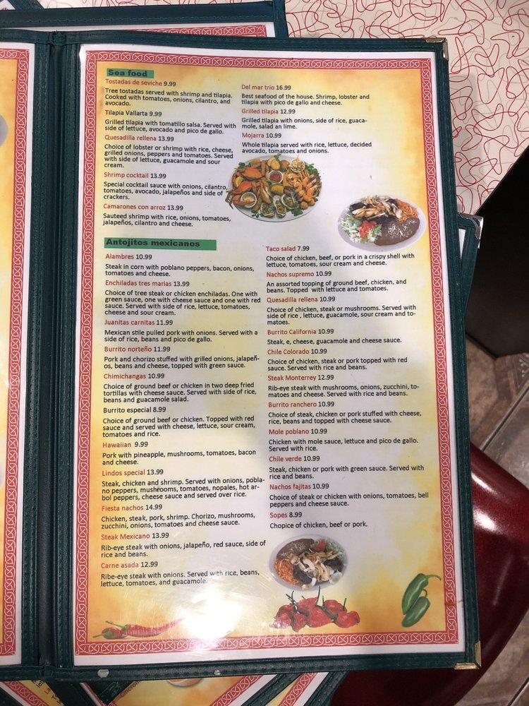 Menu at Taqueria San Marcos restaurant, Cincinnati