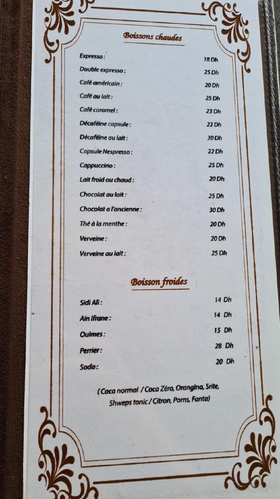 Menu au Le Louvre Coffee & Brunch café, Casablanca