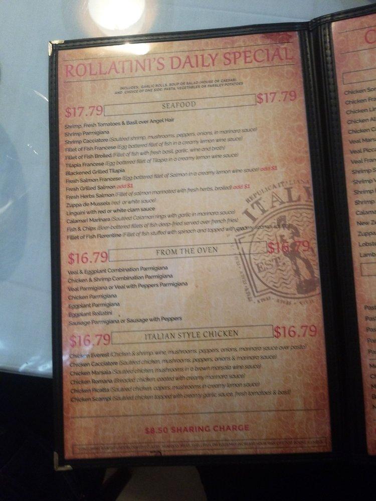 Menu at Rollatini Catering restaurant, Greenacres