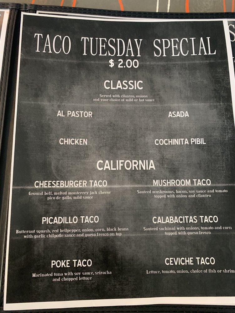 Menu at Don Q's steakhouse, Atascadero