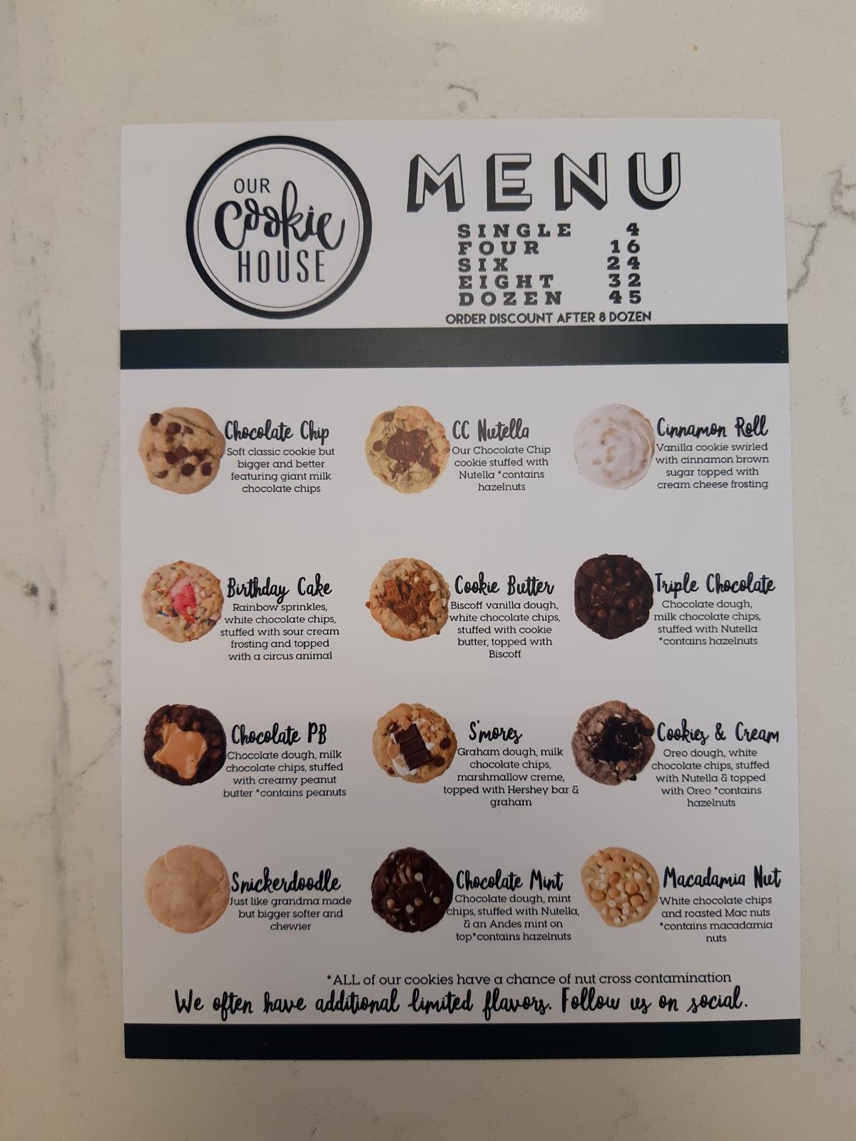 Menu at Our Cookie House desserts, Kennewick