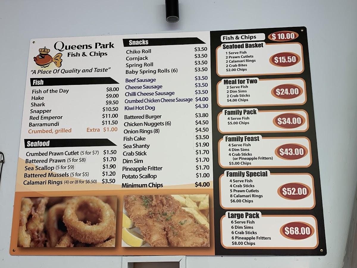 Menu at Queens Park Fish & Chips fast food, Queens Park