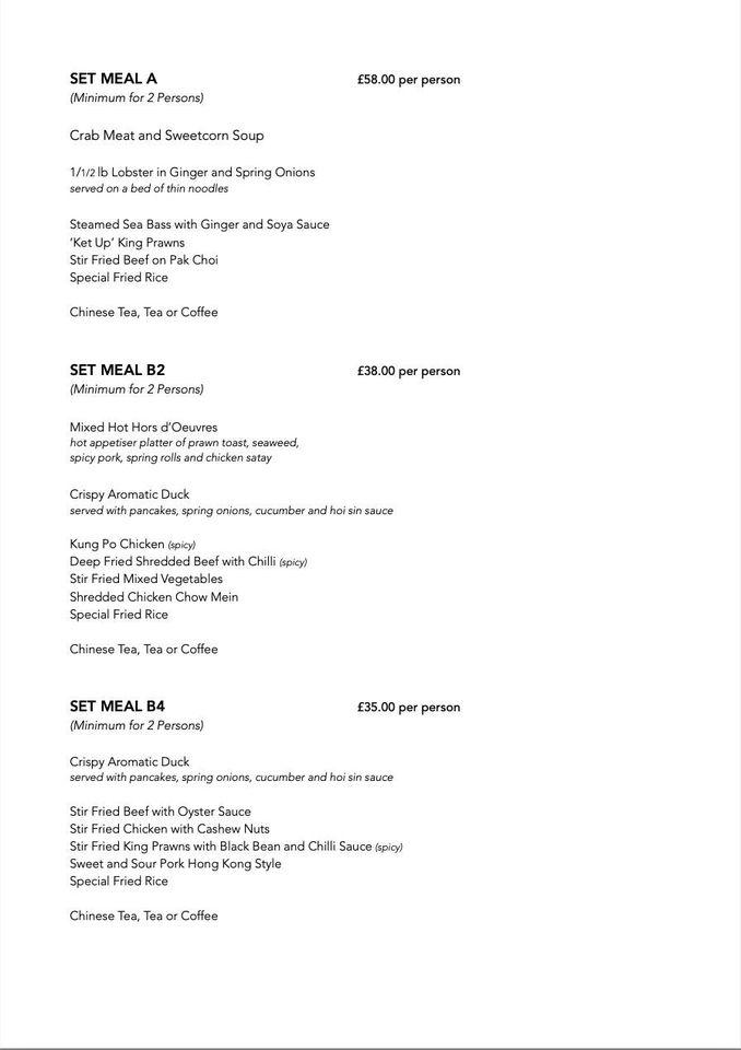 Menu at Blue Orchid restaurant, Romford, 70 North St