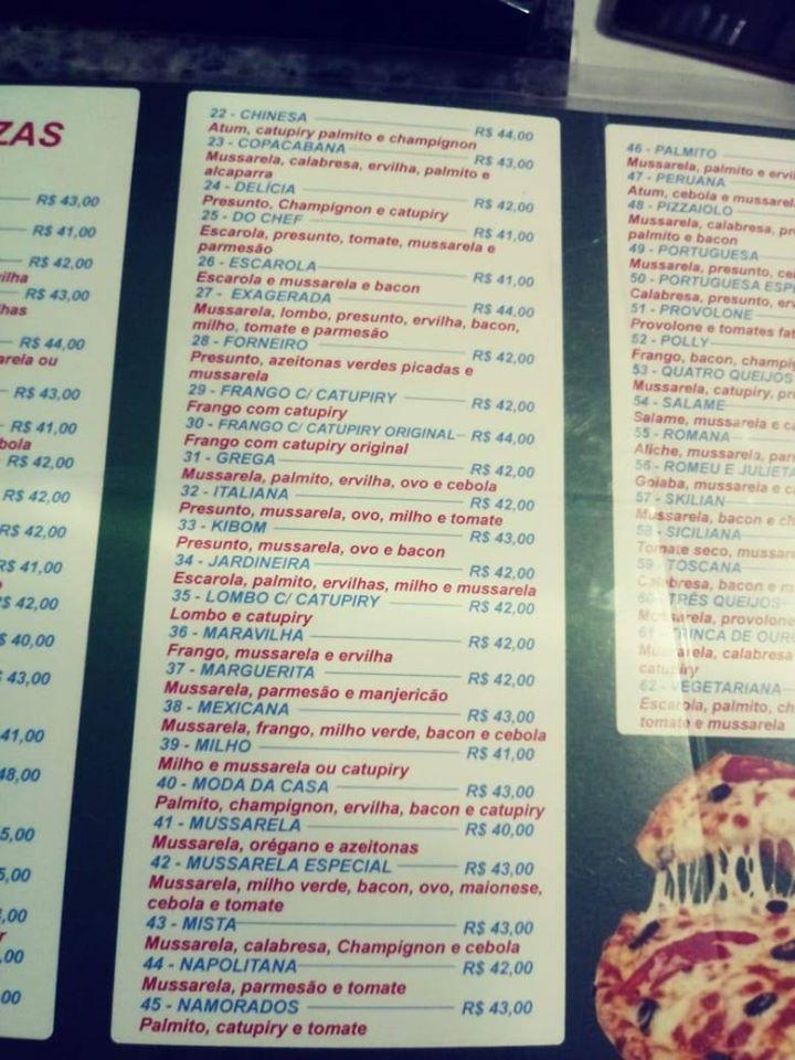 Pizzaria Cally cardápio