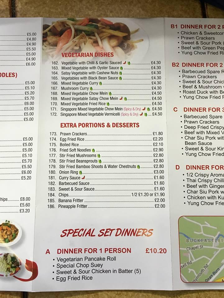 Menu At Fu Lin Fast Food, Buckfastleigh