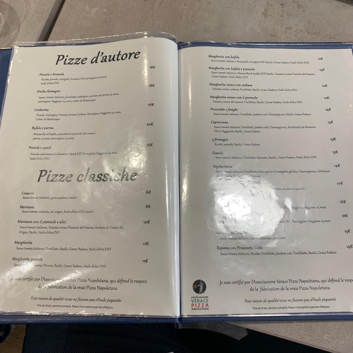 Carta de pizzería Guillaume Grasso la vera Pizza Napoletana, Paris, 45
