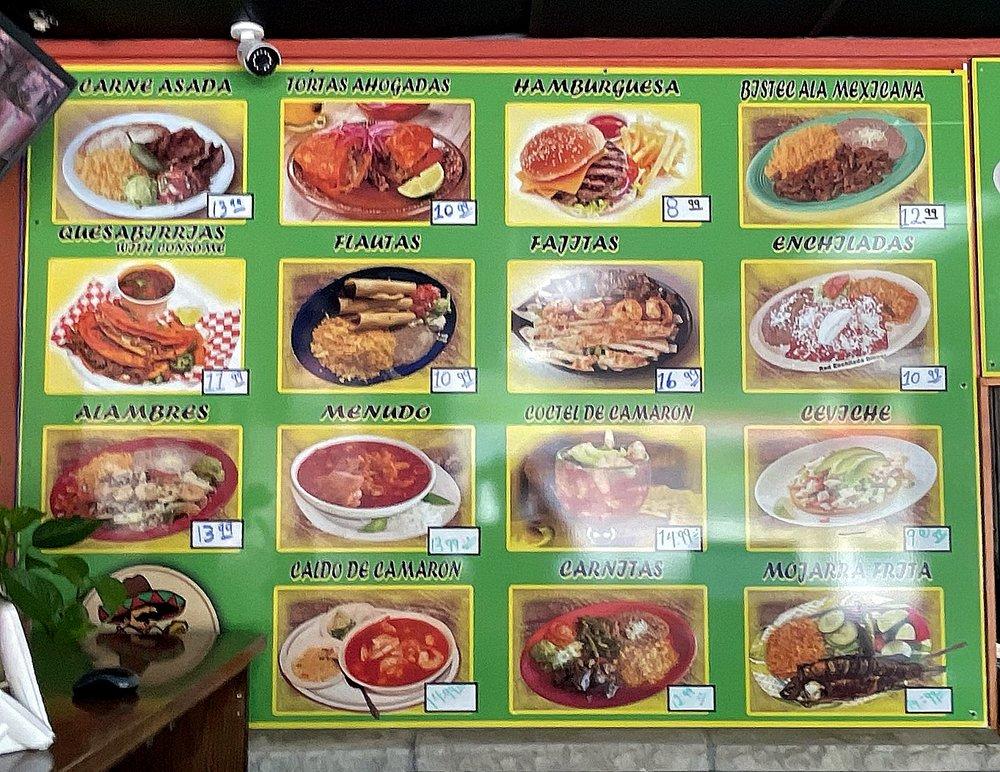 Menu at Tacos El Gordo restaurant, Kansas City