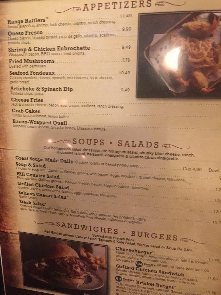 Menu At Saltgrass Steak House Steakhouse Mesquite