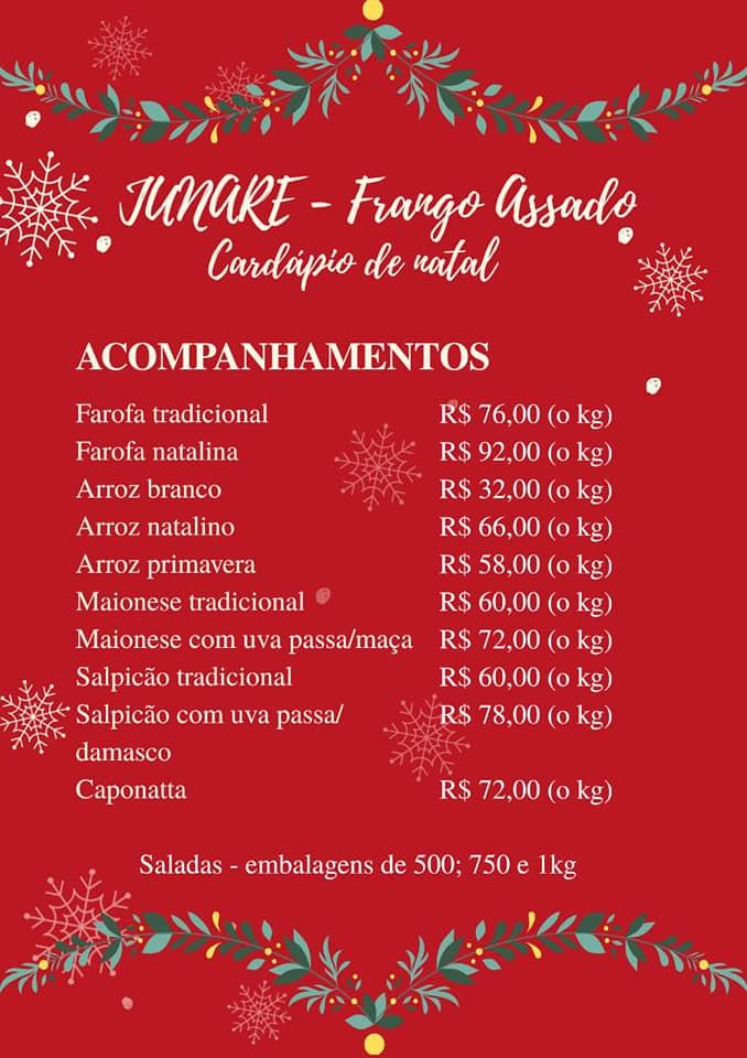 Junare Frango Assado Pindamonhangaba SP cardápio