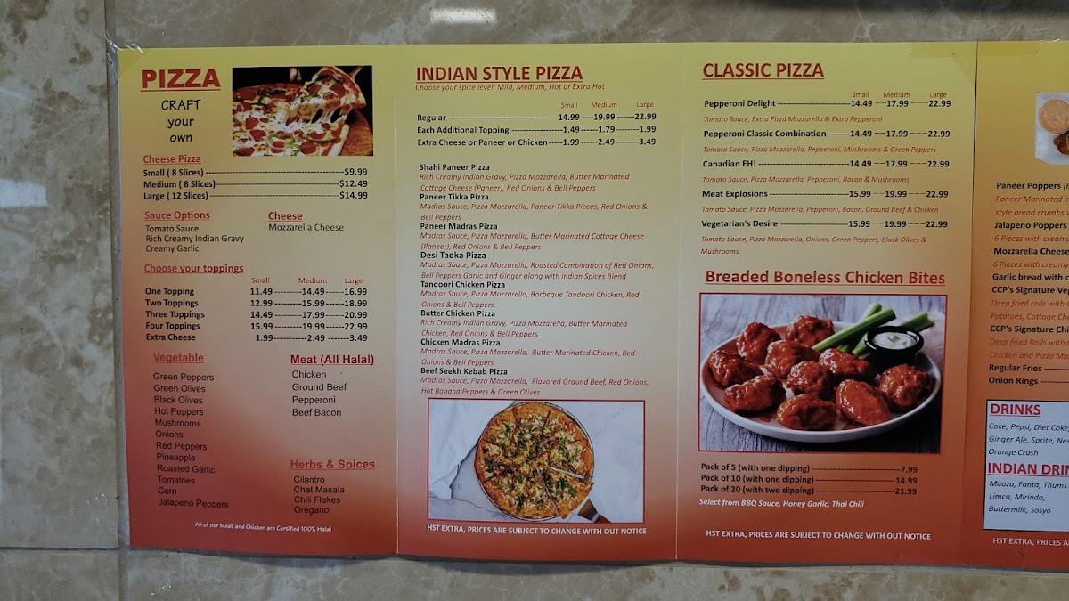 Menu at Chili Craft Pizza (Carling) pizzeria, Ottawa