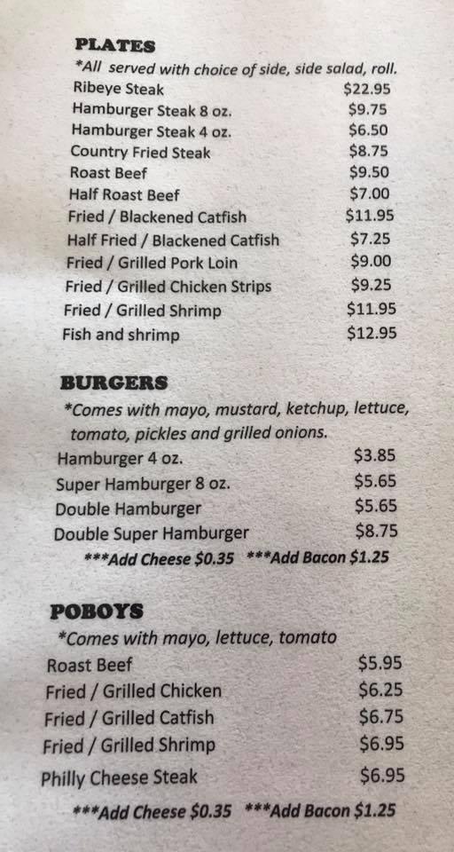 Menu at Polkville General Store & Cafe, Polkville