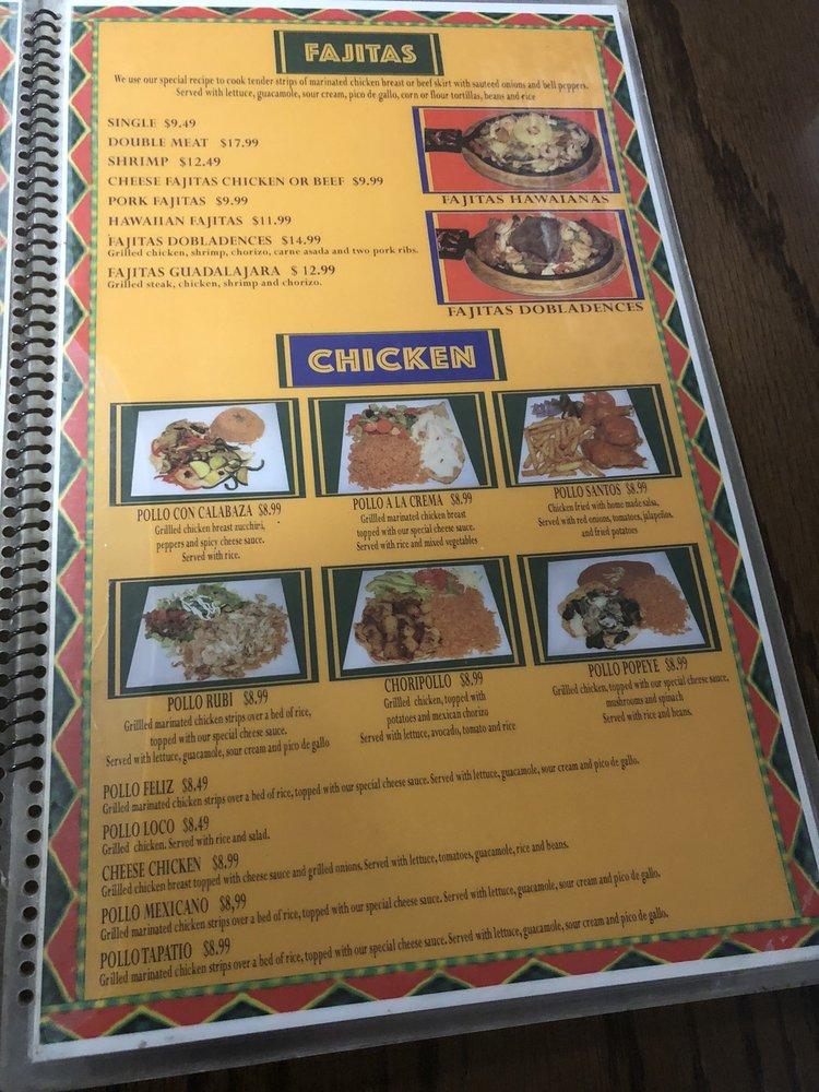 Menu At Guadalajara Mexican Grill Restaurant Pittsburg