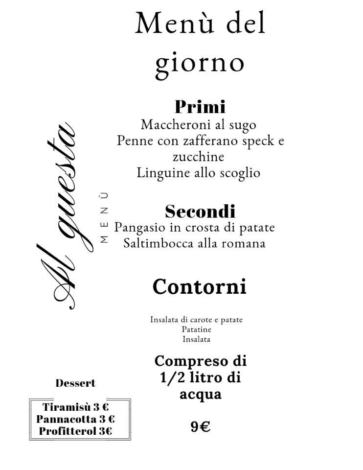 Menu di Al Guesta Ristorante 
