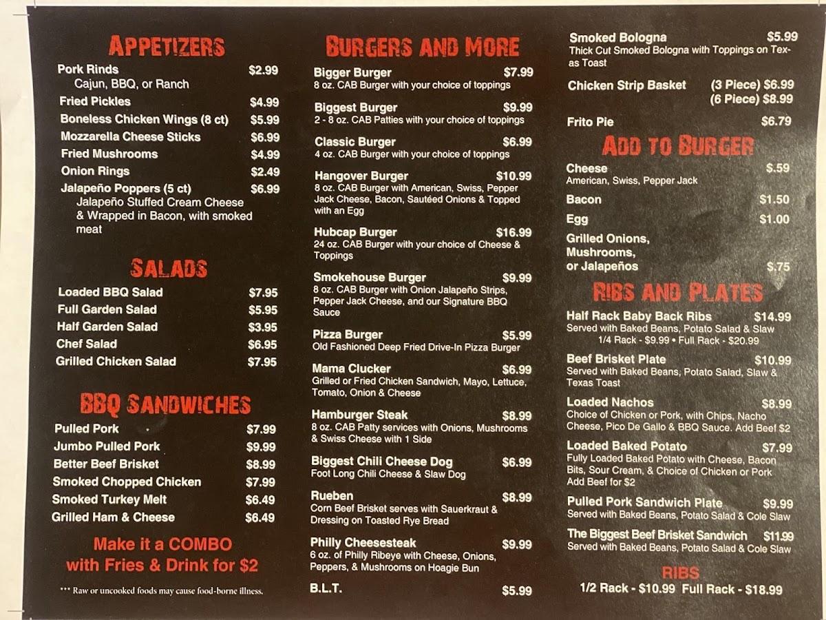 Menu at Bigger burger better bbq, Batesville