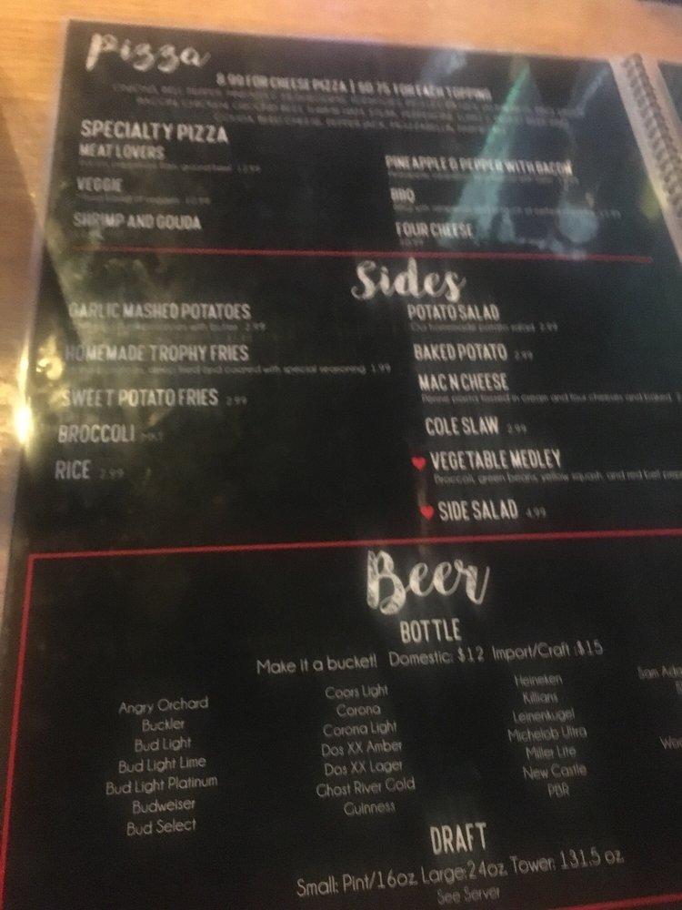 Menu at Tony's Trophy Room pub & bar, Collierville