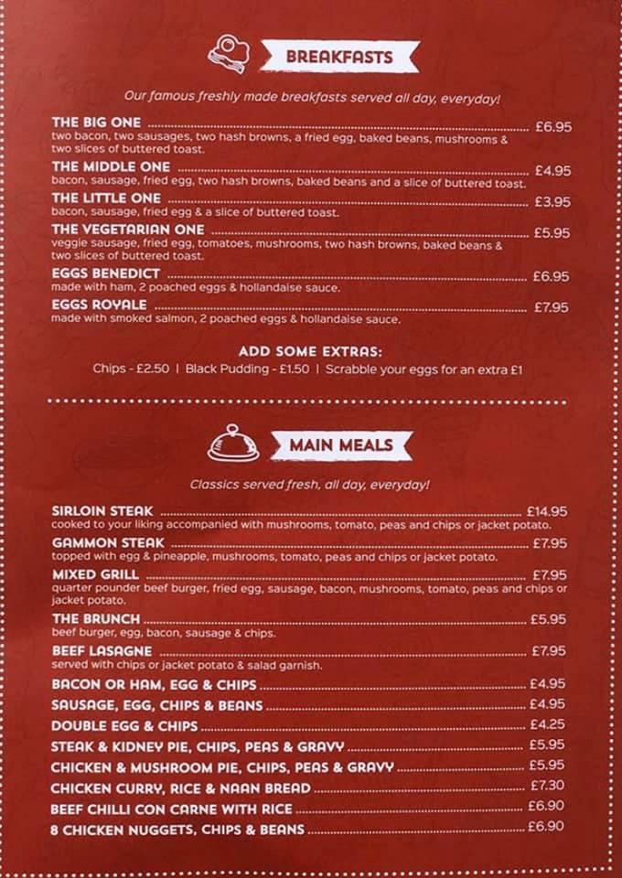 Menu at Brunch & Barista, Southampton