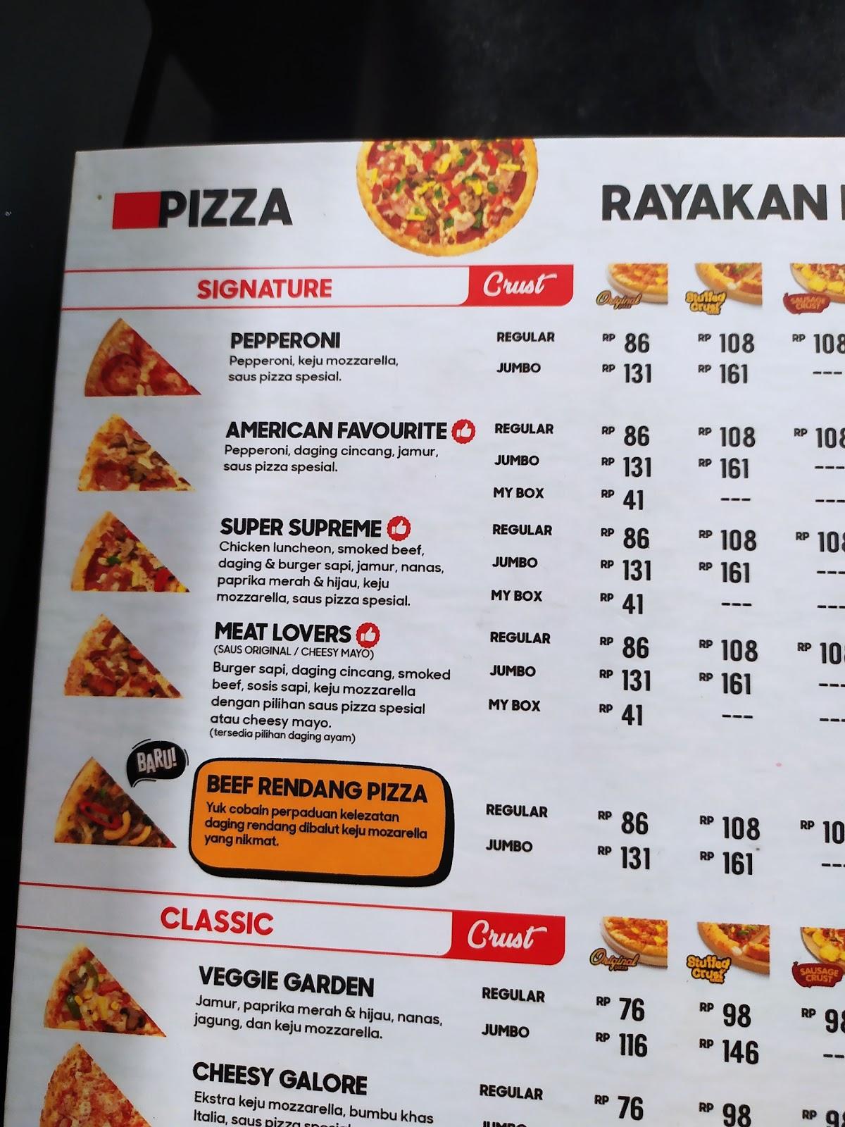 Menu at Pizza Hut Delivery PHD Indonesia pizzeria, Cilegon