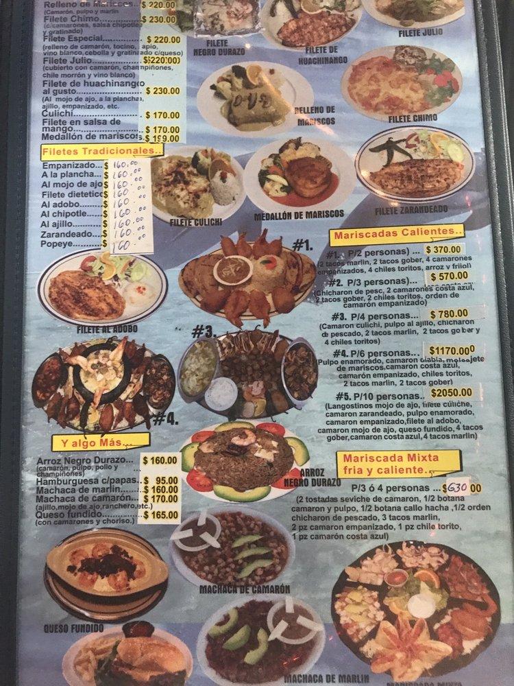 Menu at Mariscos Negro Durazo restaurant, Tijuana, Blvrd Gral Rodolfo  Sánchez Taboada 9190