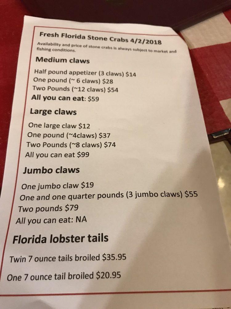 Menu at Catfish Deweys restaurant, Fort Lauderdale