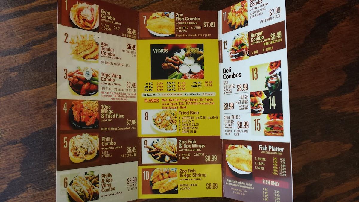 Menu at Eastpoint Fish & Wings restaurant, East Point