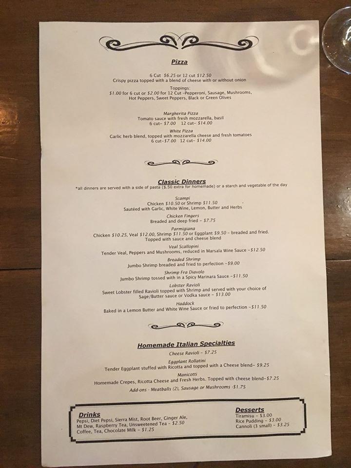 Menu At Amici Italian Grille Restaurant, Berwick