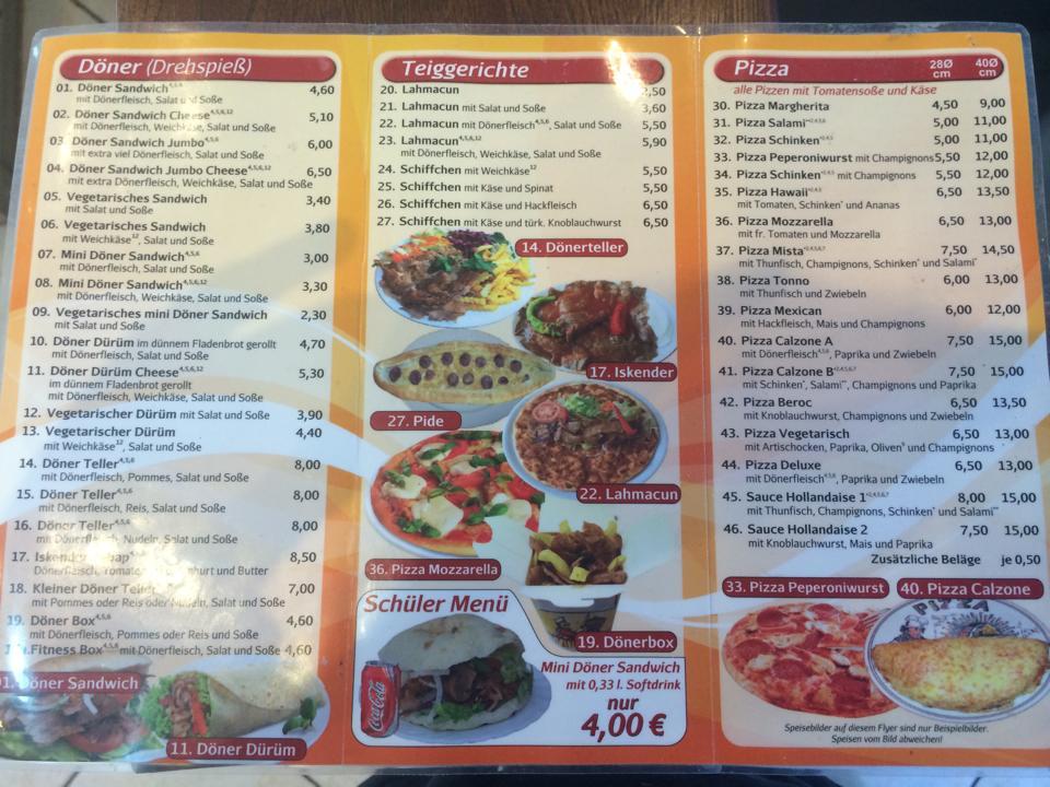 Speisekarte von Döner Deluxe II restaurant, Eltville am Rhein