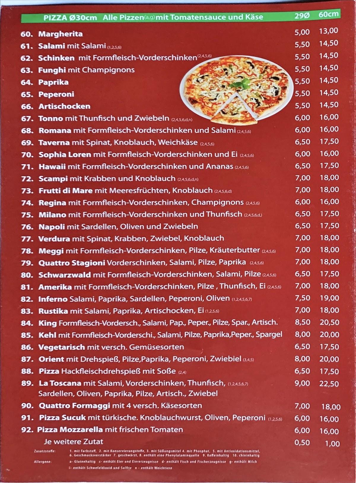 Speisekarte von King Pizza & Döner, Kehl