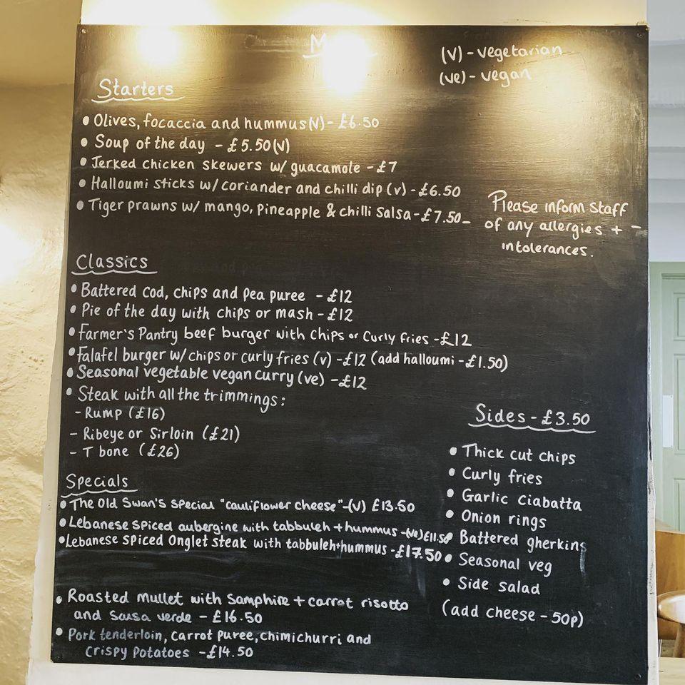 Menu at The Old Swan Inn pub & bar, Llantwit Major