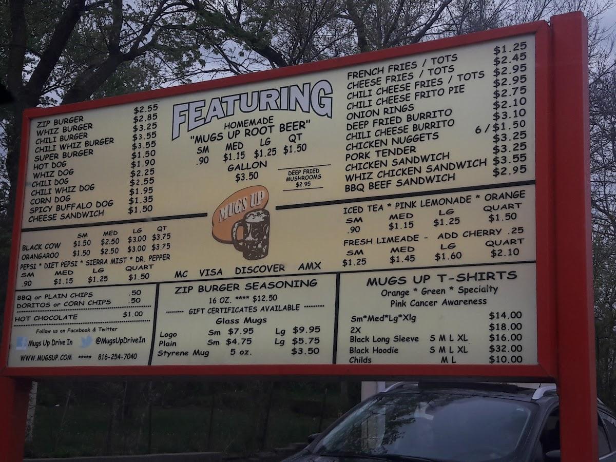 Menu at MugsUp Root Beer pub & bar, Independence